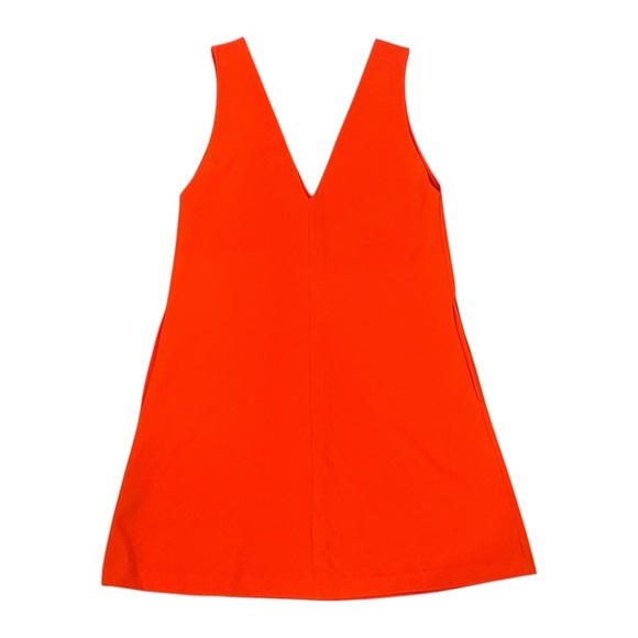 Theory V Shift Admiral Crepe A-Line Mini Dress Bright Tomato Red Small $335 - Picture 3 of 6